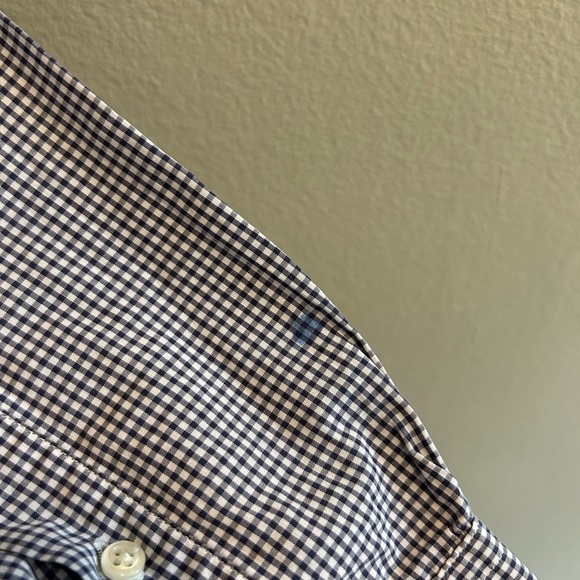 Brooks Brothers Gingham Button Down Mens Size Medium Navy White Plaid Shirt - Picture 6 of 7